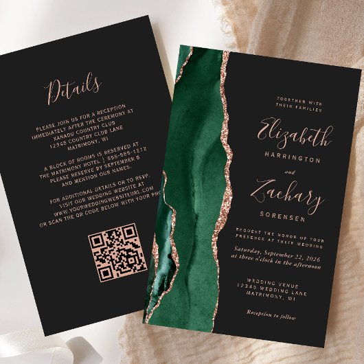 Budget Groene Roze Goud Agaat Donkere QR Code Trou
