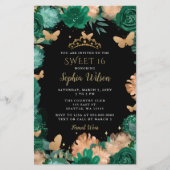 Budget Groene Rozen Gouden Vlinders Sweet 16 (Voorkant)