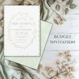 Budget Groene Scallop Lijst  Baby shower Kaart