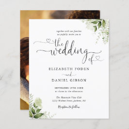 Budget Groene Script Foto Trouw Uitnodiging