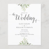 Budget groene scriptuur trouwfoto uitnodiging (Voorkant)