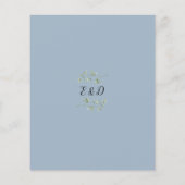 Budget groene stoffige blauwe trouwuitnodiging (Achterkant)