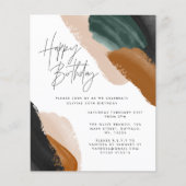 Budget groene terracotta abstracte Birthday (Voorkant)
