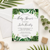 Budget groene tropische babyshower uitnodiging
