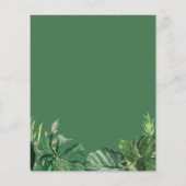 Budget groene tropische babyshower uitnodiging (Achterkant)