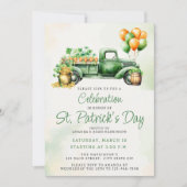 Budget Groene Vrachtwagen St. Patricks Day Party Kaart (Voorkant)