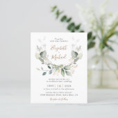 Budget groene watercolor trouwkaart (Staand voorkant)