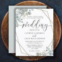 Budget groene waterverf bruiloft uitnodiging