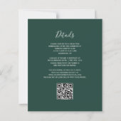 Budget Groene Zilveren Glitter QR Code Huwelijksui (Achterkant)