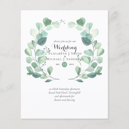 Budget groenvoorziening Eucalyptus Huwelijksuitnod (Voorkant)