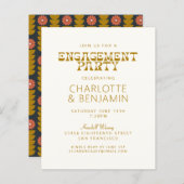 Budget Groovy 70s Botanical Gold Engagement Party (Voorkant / Achterkant)