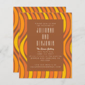 Budget Groovy 70s Wavy Lines Oranje Bruin Wedding (Voorkant / Achterkant)