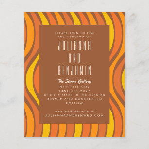 Budget Groovy 70s Wavy Lines Oranje Bruin Wedding