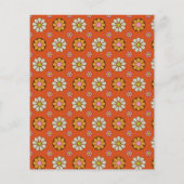 Budget Groovy Flowers Oranje Baby shower Uitnodige (Achterkant)