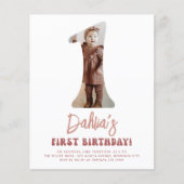 Budget Groovy One Retro Pink Foto 1e verjaardag (Voorkant)