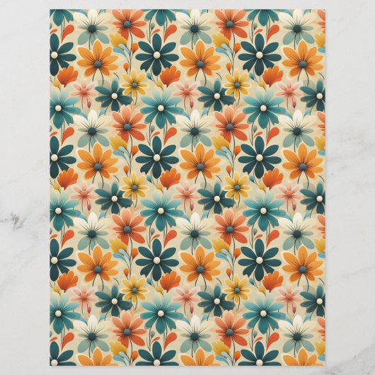 Budget Groovy Retro 70s Bloemenbruiloft Flyer (Achterkant)