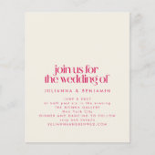 Budget Groovy Retro 70s Red Pink Wedding Invite (Voorkant)