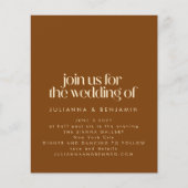 Budget Groovy Retro Design Brown Wedding Invite (Voorkant)