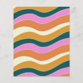 Budget Groovy Retro Pink Green Wavy Lines Weddensc (Achterkant)