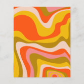 Budget Groovy Squiggle Retro Vrijgezellenfeest Flyer (Achterkant)