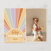 Budget Groovy Sunshine Boho Daisy Foto Birthday (Voorkant)