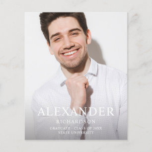 Budget Grote Mod Naam Foto Afstudeeraankondiging V Flyer