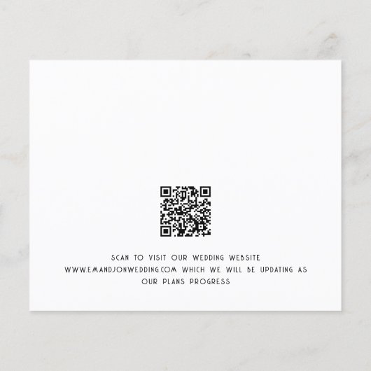 Budget Grote Tekst Zwart Wit Bruiloft Opslagdatum (Achterkant)