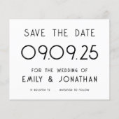 Budget Grote Tekst Zwart Wit Bruiloft Opslagdatum (Voorkant)