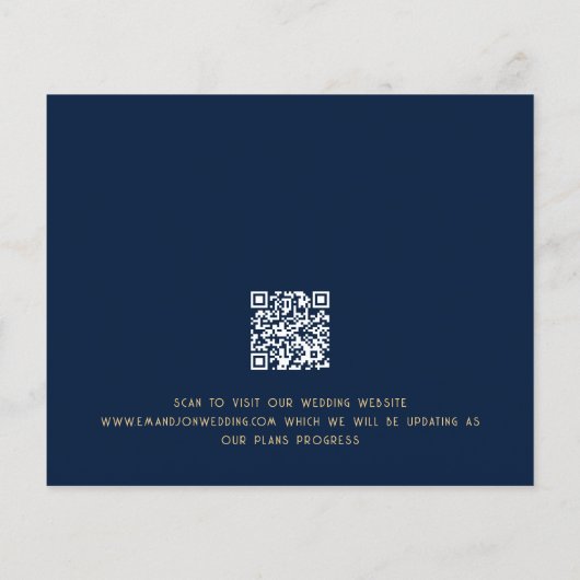 Budget Grote Typografie Goud Navy Bruiloft (Achterkant)