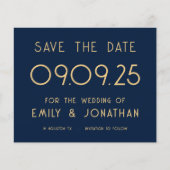 Budget Grote Typografie Goud Navy Bruiloft (Voorkant)