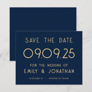 Budget Grote Typografie Goud Navy Bruiloft