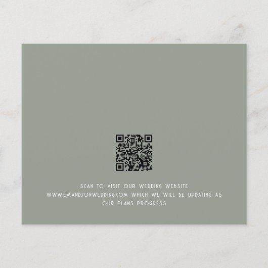 Budget Grote Typografie Sage Groene Bruiloft (Achterkant)