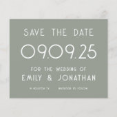 Budget Grote Typografie Sage Groene Bruiloft (Voorkant)