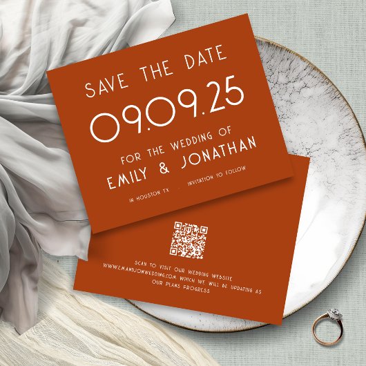 Budget Grote Typografie Terracotta Bruiloft