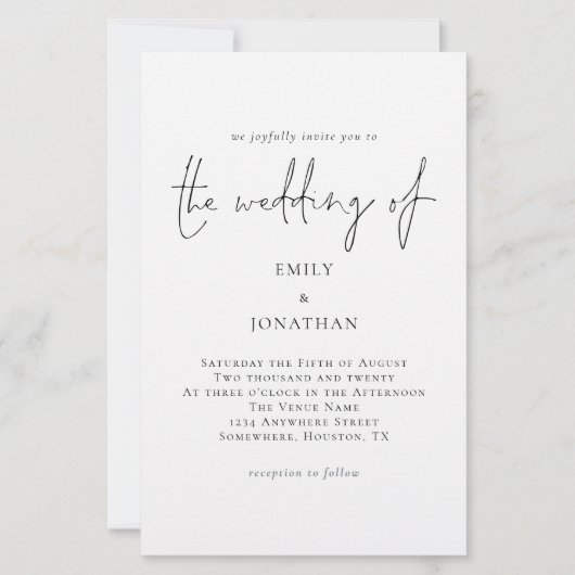 Budget Groter Black White Weduwen Uitnodiging (Voorkant)