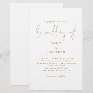 Budget Groter Gold White Weduwen Uitnodiging