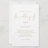 Budget Groter Gold White Weduwen Uitnodiging (Voorkant)