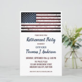 Budget Grunge American Flag Police Retirement Invi (Staand voorkant)