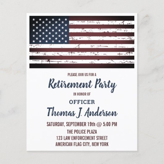 Budget Grunge Amerikaanse Vlag Pensioen Feest Uitn (Voorkant)