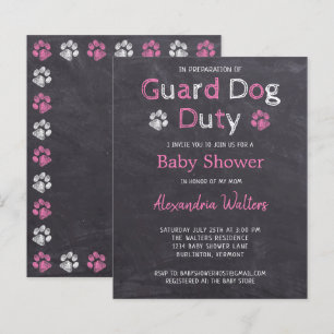 Budget Guard Dog Duty Pink Girl Baby shower