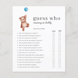 Budget Guess Wie Baby shower Game Boy