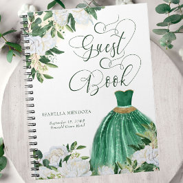 Budget Guest Book van Emerald Green and Gold Princ Notitieboek