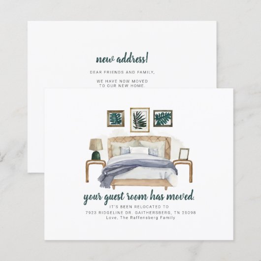 Budget Guest Room Moved Boho Moving Announge (Voorkant / Achterkant)