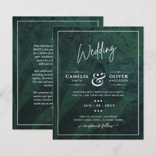Budget Gypsophila Emerald Green Wedding Uitnodigin
