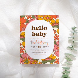 Budget Hallo Baby Groovy Retro Flowers Baby shower