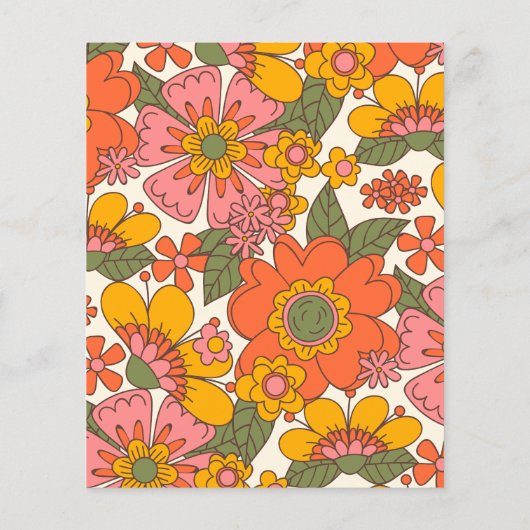 Budget Hallo Baby Groovy Retro Flowers Baby shower (Achterkant)