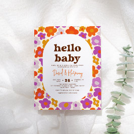 Budget Hallo Baby Retro Oranje Daisy Baby shower