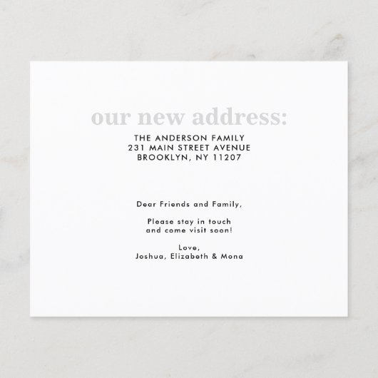 Budget Hallo New Home Address Photo Moving Kaart (Achterkant)