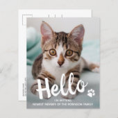 Budget Hallo New Pet Photo Kitten Cat Aankondiging (Voorkant / Achterkant)