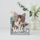 Budget Hallo New Pet Photo Kitten Cat Aankondiging (Staand voorkant)